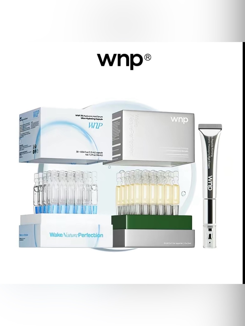 WNP 3% Hyaluronic Acid Serum Ultra-Hydrating Capsules and Eye Cream Skincare Set